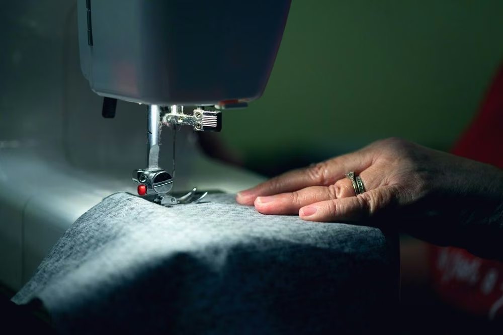 Nähen an der Nähmaschine